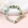 Unisex Chip Natural Flower Amazonite Beaded Stretch Bracelets BJEW-S143-26-1