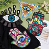 4Pcs 4 Style Computerized Embroidery Cloth Self Adhesive Sequins Patches DIY-AR0002-42-5