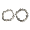 Natural Labradorite Chip Beaded Stretch Bracelet LS-G-H294-01B-04-1