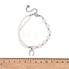 Brass Micro Pave Clear Cubic Zirconia Charm Bracelets BJEW-JB13748-02-4