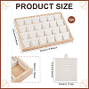 24 Grids Bamboo Pendant Display Trays with PU Imitation Leather Display Cards ODIS-WH0086-091A-03-2