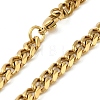 Ion Plating(IP) 304 Stainless Steel Cuban Link Chain Necklace for Men Women NJEW-C013-03G-3