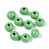 Spray Painted Round Natural Schima Wood Beads WOOD-A018-8mm-08-1