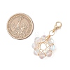 Star Copper Wire Wrapped Synthetic Moonstone Pendant Decorations HJEW-JM03027-01-3