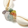 Gemstone & Cowrie Shell Braided Bead Bracelets BJEW-TA00384-3