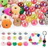 140Pcs 3 Styles Polyester Rabbit Hair with Alloy European Beads DIY-TA0015-26-1