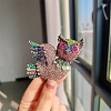 Owl Alloy Rhinestone Brooches PW-WG13AF2-01-4