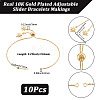10Pcs 1MM Brass Box Chain Slider Bracelet Making MAK-BBC0001-37-2