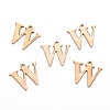 Ion Plating(IP) 304 Stainless Steel Alphabet Charms STAS-H122-W-RG-2