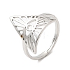304 Stainless Steel Triangle with Horse Eye Adjustable Ring for Women RJEW-M149-10P-3