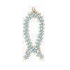 Glass Seed Beaded Fish Pendants PALLOY-MZ01173-01-1