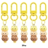 5Pcs Bear Resin Pendant Decorations HJEW-YW00193-03-1