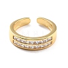 Clear Cubic Zirconia Open Cuff Ring for Women RJEW-C018-08G-1