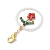 Ring Handmade Glass Seed Beads Pendant Decorations HJEW-MZ00067-02-4