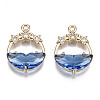 Faceted Transparent Glass Pendants X-GLAA-T020-18A-1