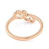 304 Stainless Steel with Rhinestone Heart Finger Ring for Women RJEW-C086-11-RG-3