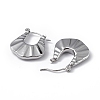 304 Stainless Steel Twist Teardrop Thick Hoop Earrings for Women EJEW-I284-11P-2
