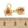 Rack Plating Brass Micro Pave Cubic Zirconia Spider Charms ZIRC-I065-02A-3