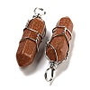 Synthetic Goldstone Double Terminal Pointed Pendants G-H308-05P-02-2