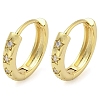 Brass Micro Pave Clear Cubic Zirconia Hoop Earrings EJEW-C122-05G-4