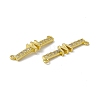 Rack Plating Brass Micro Pave Clear Cubic Zirconia Connector Charms KK-C007-37G-W-3