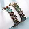 Dyed & Heated Natural Banded Agate Faceted Beaded Stretch Bracelets for Women BJEW-K251-07B-1