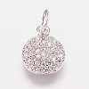 Brass Cubic Zirconia Pendants ZIRC-K070-21-2