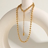 3MM 304 Stainless Steel Ball Chain Necklaces NJEW-D322-02G-4