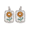 Brass Enamel Pendants KK-C143-49P-1