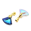 AB Color Plated Electroplate Glass Pendants PALLOY-JF05305-02-3