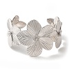 Rack Plating Brass Flower Open Cuff Bangles BJEW-B098-02P-2