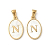 Natural Shell Oval with Initial Pendants STAS-I351-23G-N-1