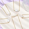 Natural Baroque Keshi Pearl Pendant 304 Stainless Steel Cable Chain Necklaces for Women NJEW-JN06225-1