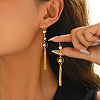 Brass Tassel Hoop Earrings EV2364-3-2