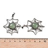 Natural Green Aventurine Spider Web Pendants G-Q163-09AS-07-3