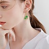 Four Leaf Clover Hoop Earrings Alloy Huggie Hoop Earrings Green Shamrock Hoop Earrings Rhinestone Hoop Earrings St Patrick's Day Ear Jewelry Gift for Women JE1083A-6