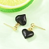 Valentine's Day Heart Brass Enamel Dangle Stud Earrings EJEW-Z164-19G-03-3