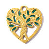 304 Stainless Steel with Green Enamel Charms SA-OY001-83G-1
