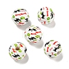 Printed Wood European Beads WOOD-G022-04C-1