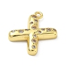 Brass Micro Pave Clear Cubic Zirconia Pendants KK-I476-02G-X-2