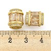 Rack Plating Brass Micro Pave Cubic Zirconia European Beads KK-F089-31G-07-3