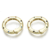 Brass Micro Pave Cubic Zirconia Spring Gate Rings ZIRC-N039-029-NF-2