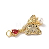 Rack Plating Brass Micro Pave Cubic Zirconia Pendants LS-KK-A160-14G-4