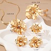 Flower Alloy Rhinestones Pendant Necklaces & Rings & Earring & Cuff Bangles Sets for Women FS-WGD7FD8-01-4