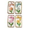 Brass & Transparent Epoxy Resin & Dried Flower Pendants RESI-G133-01G-1