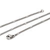 12Pcs 2.2MM 304 Stainless Steel Textured Twisted Chain Necklaces for Men Women NJEW-H093-20P-01-5
