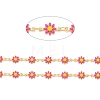 Brass Daisy Flower & Oval Link Chains CHC-I035-13G-09-2