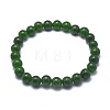 Natural TaiWan Jade Bead Stretch Bracelets X-BJEW-K212-A-019-2