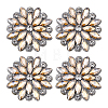 4Pcs Glass Rhinestone Flower Wedding Dress Accessories STIC-FG0001-11A-1