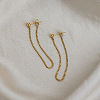 304 Stainless Steel Tassel Chain Stud Earrings for Women AQ2980-3